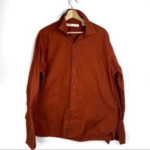 Perry Ellis Burnt Orange Button Down Dress Shirt